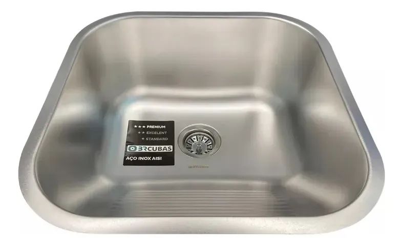 TANQUE BR CUBAS ELEGANCE 40X40X21,5CM INOX 304 0.8MM, ACETINADO - Foto 3
