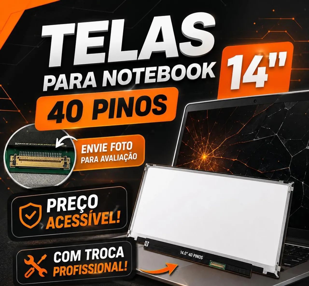 tela notebook 14 40 pinos