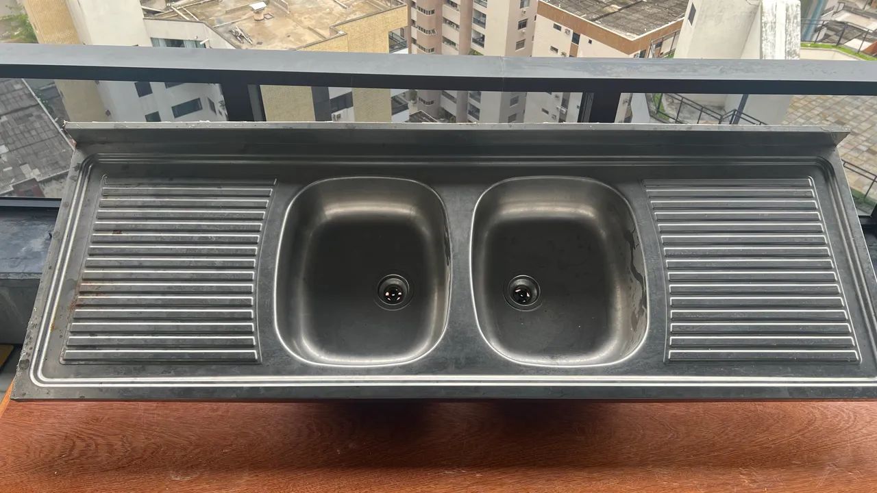 Pia Inox Cozinha com 2 Cubas