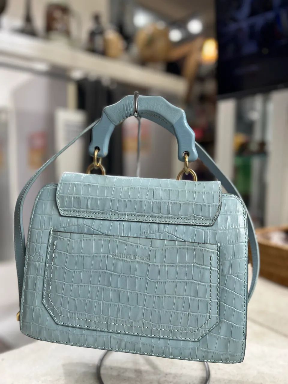 Bolsa Schutz (M) Believe Azul em couro Original - Foto 5