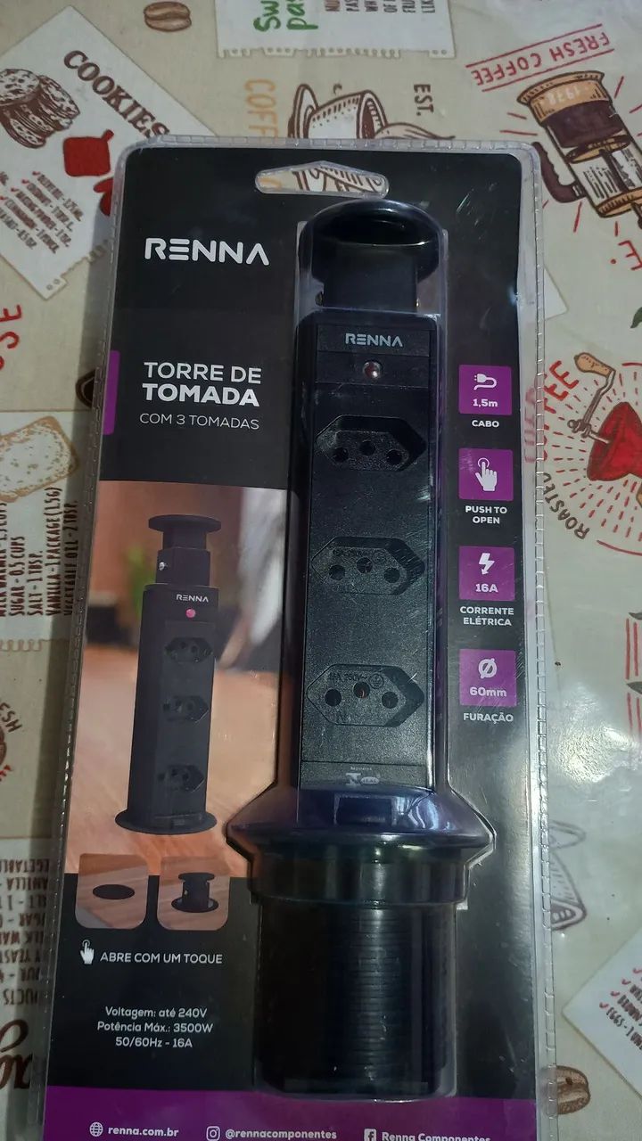 TORRE DE TOMADA COM 3 TOMADAS RENNA