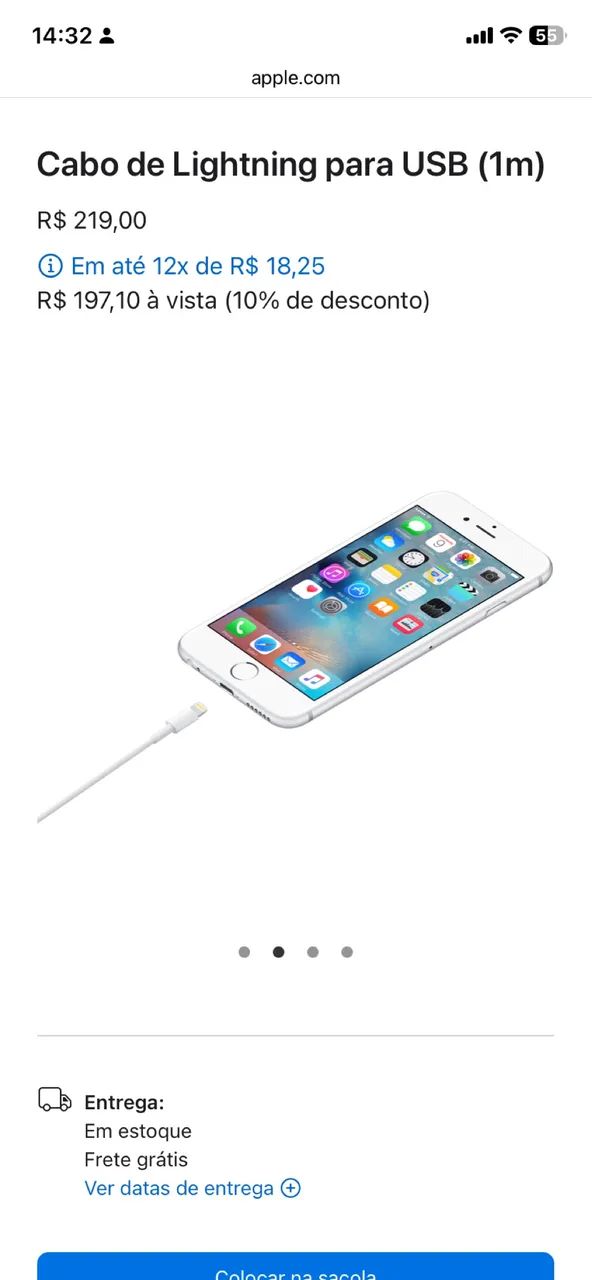 Cabo de Lightning para USB (1m) - Foto 2
