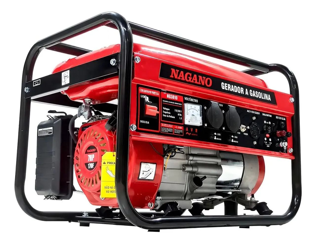 Gerador de Energia Nagano NG3810 A Gasolina 3.6 Kva Monofásico com Tec. AVR 110v/220v - Foto 2
