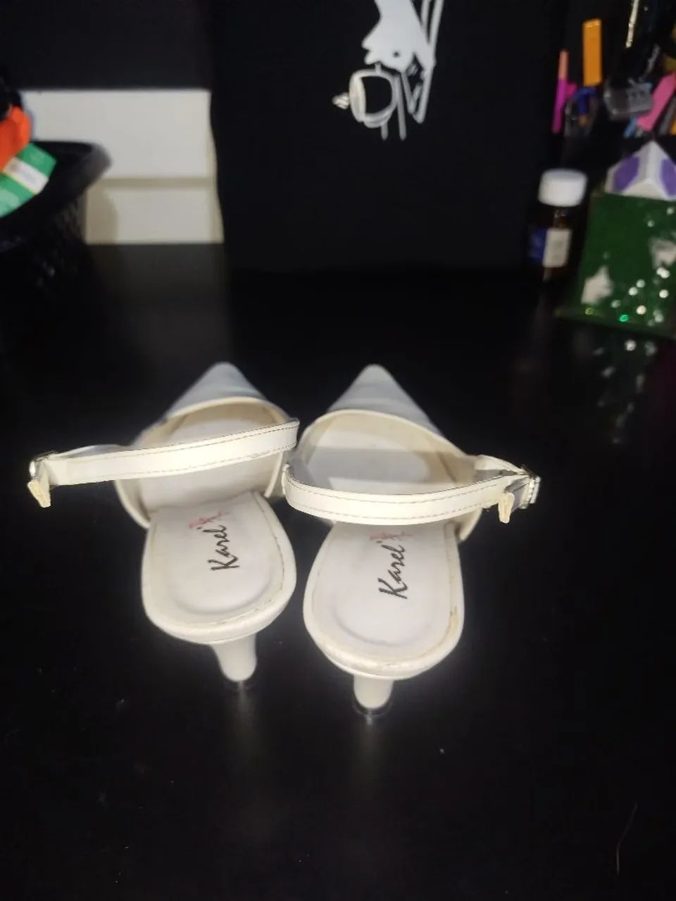 Scarpin aberto branco vintage - Foto 4