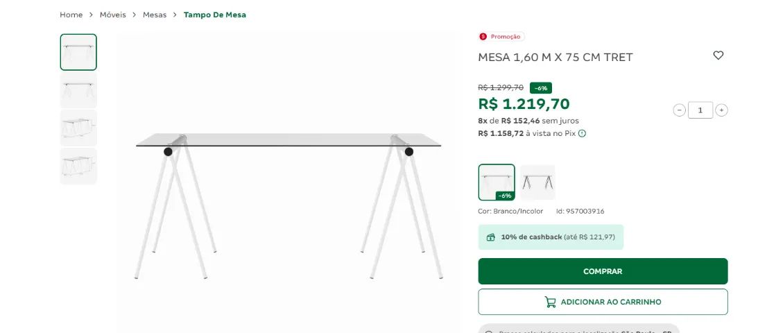 Mesa de Vidro | Cavalete - Foto 4