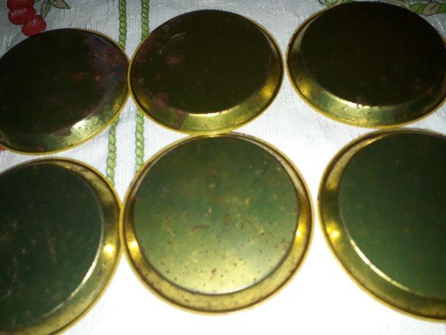 Conjunto de porta-copos antigo metálico - Foto 2