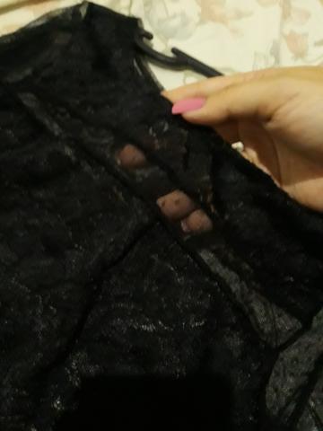Blusa em tule manga longa com renda - Foto 3