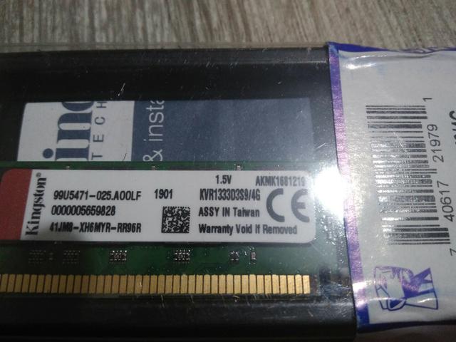 Lote de Memórias Kingston DDR3 1333Mhz 4GB