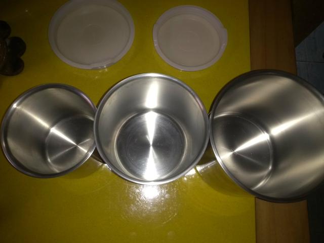 Potes para mantimentos inox 4 peças