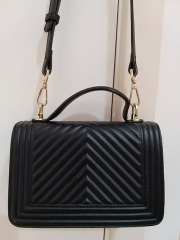 Bolsa Preta Couro Ecológico - Foto 5
