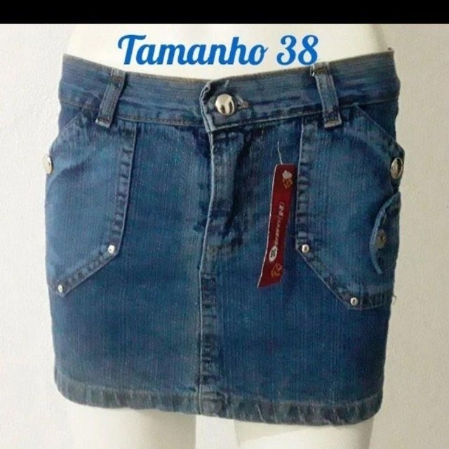 Saia jeans sem lycra tamanho 38