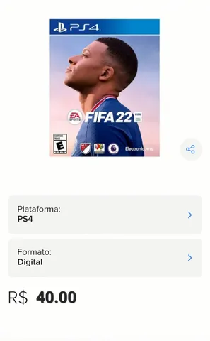 Fifa 22 preo playstation 4 midia fisica