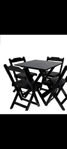 Mesa Dobrável 70x70 com 4 cadeiras - Foto 2