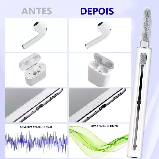 Caneta De Limpeza Para Fone Ouvido Limpador AirPods Higienizadora  - Foto 3