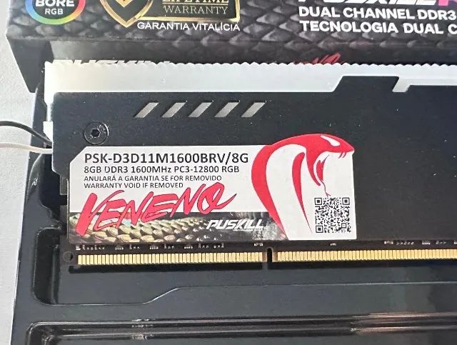 Memória Ram Ddr3 8gb 1600mhz 1.5v Rgb - Puskill - Novas - Foto 5