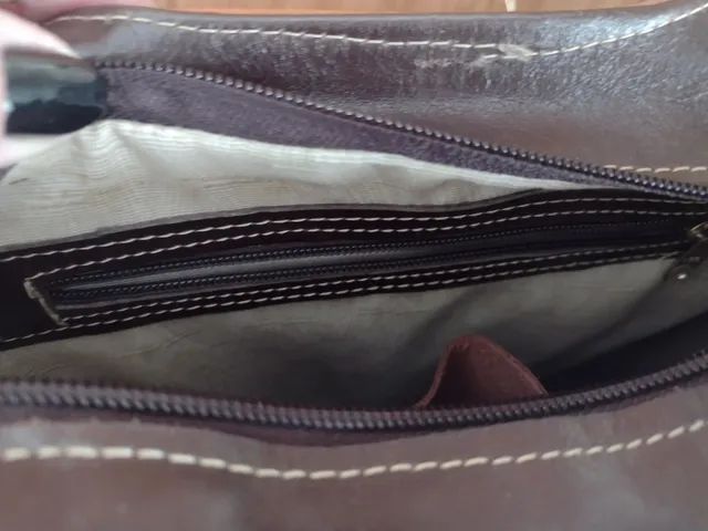ABAIXOU Linda Bolsa de couro legítimo marrom - Foto 4