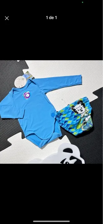 Body com proteção solar e sunga tigor baby