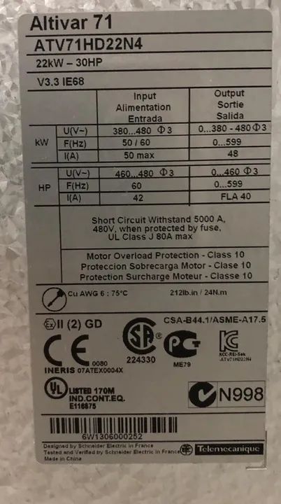 Inversor Schneider Altivar 71 - 30hp 380v Trifasico - Foto 2