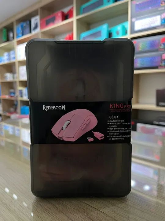Mouse Redragon sem fio King Pro Rosa - parcelamos sem juros, loja física
