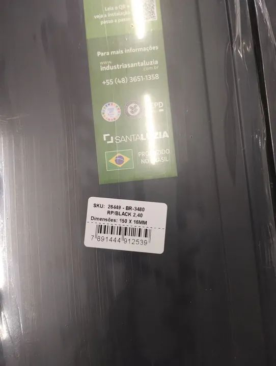 Rodapé 15x240 preto 3480 santa luzia  - Foto 4