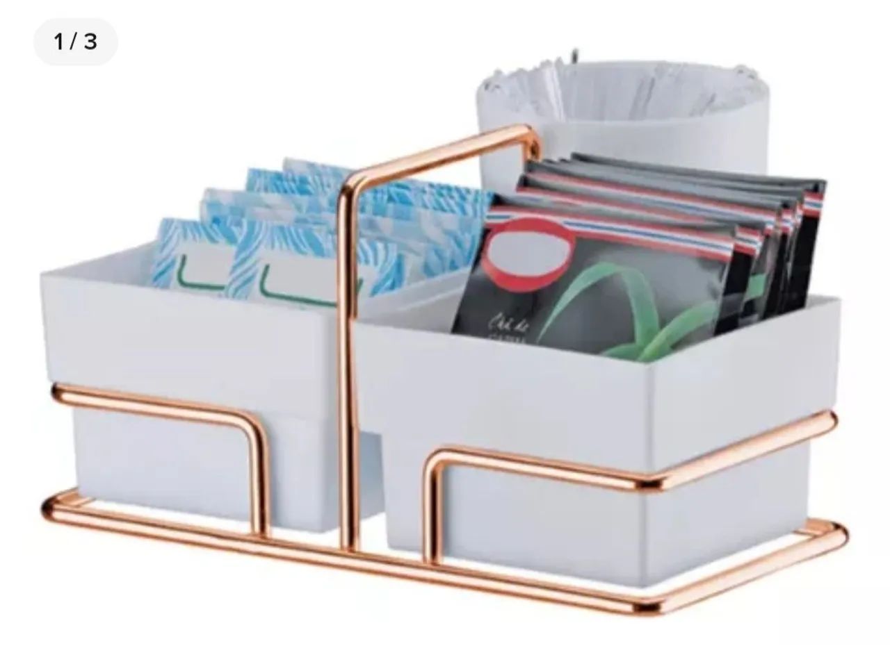 Conjunto porta guardanapo e Organizador porta sachê,  chá e palito. - Foto 3