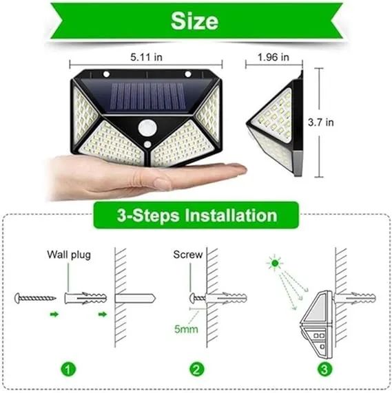 Luminária de Energia Solar para Parede - Iluminação Sustentável e Eficiente - Foto 3