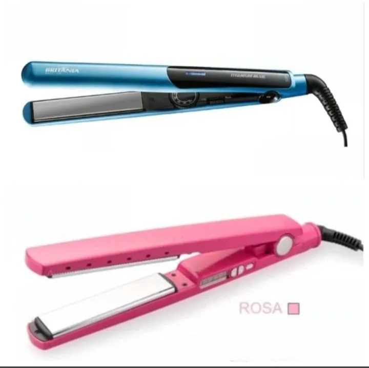 Kit prancha chapinha titanium rosa/azul