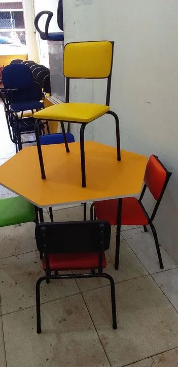 Conjuntos infantis coloridos sextavado 64717831426817122