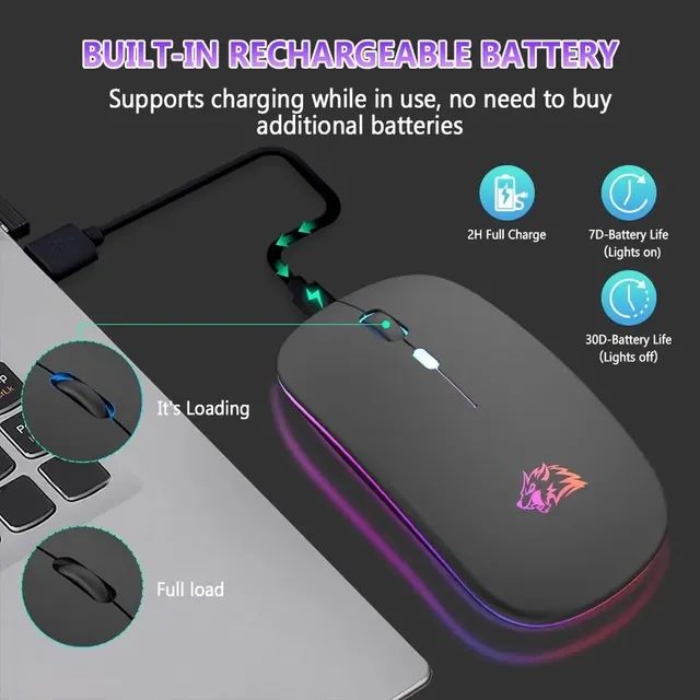 Mouse sem fio com RGB - Foto 4
