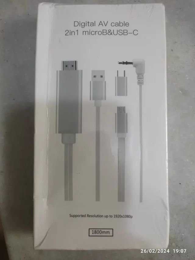 Cabo av digital 2 in 1 microB&USB-C - Foto 3