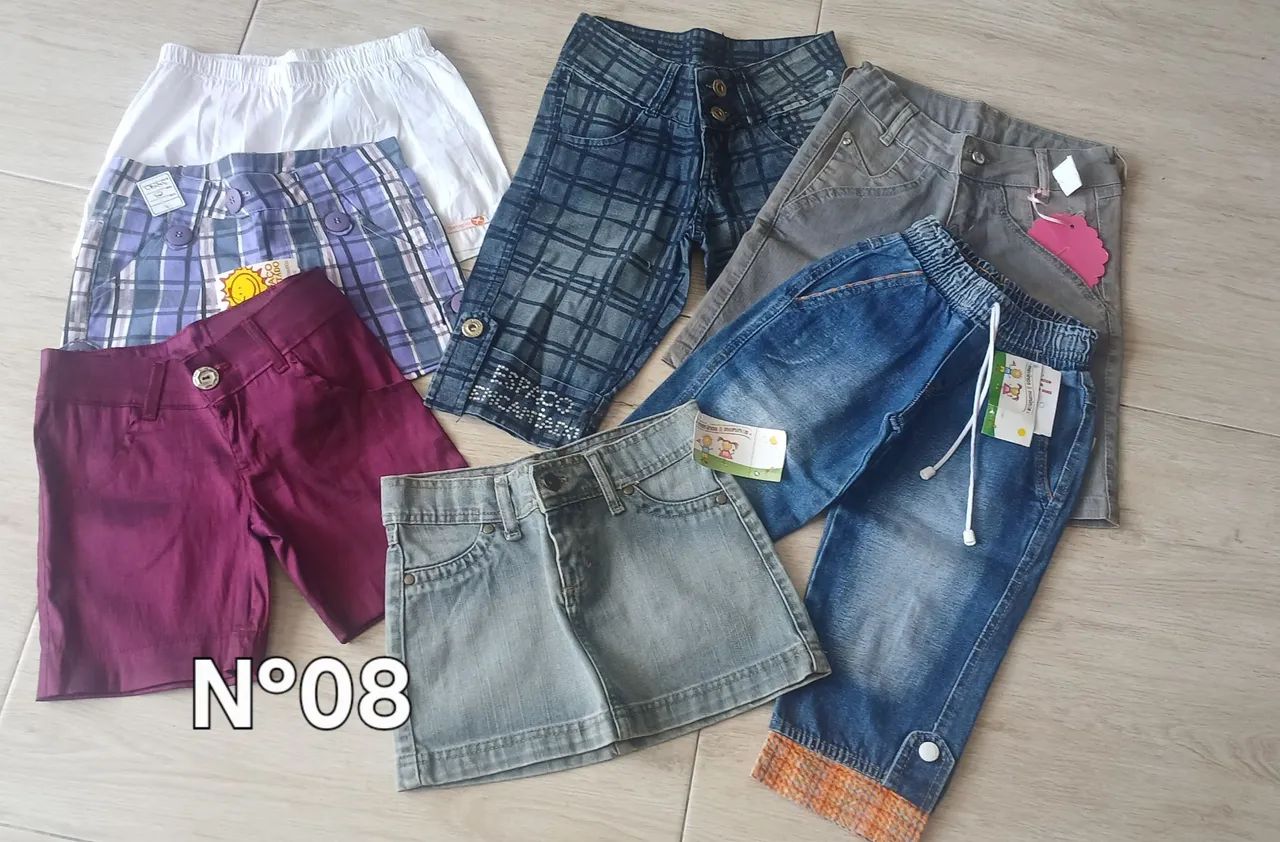 Lote 97 pç Bermudas Saias shortinhos Meninas