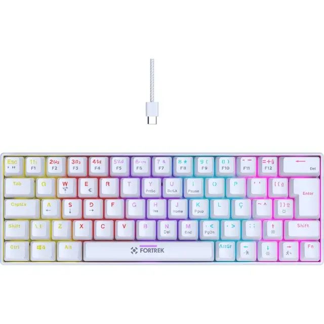Teclado Mecânico 65% Fortrek Gravity White 65 Compact Switch Red - WZetta - Foto 5
