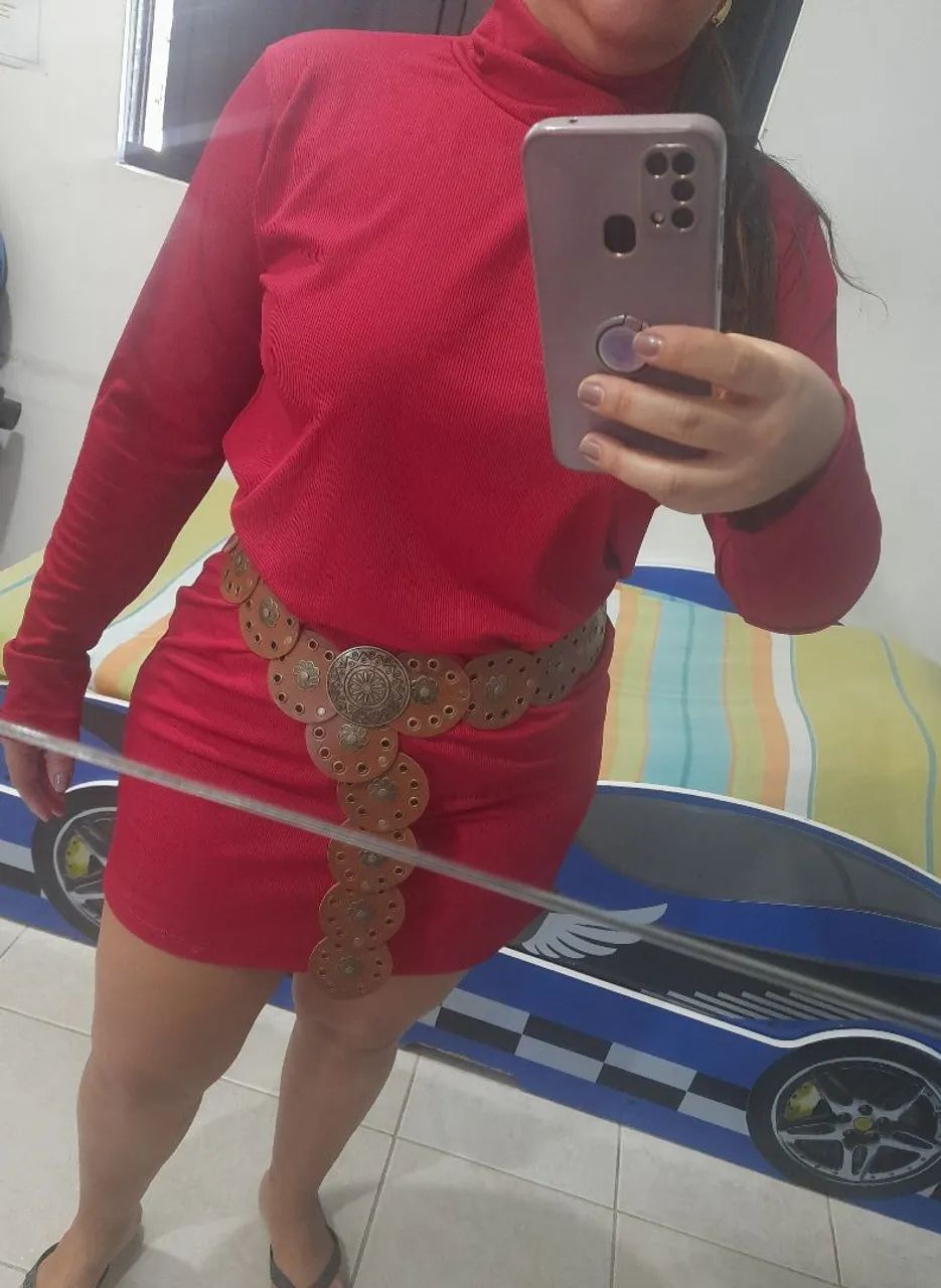 Vestido Verde Manga Longa com Cinto Elegante - Foto 2