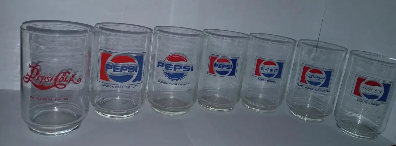 COLEÇÃO RARA  COPOS PEPSI- INICIO ANOS 80 - ITENS COM MAIS DE 40 ANOS