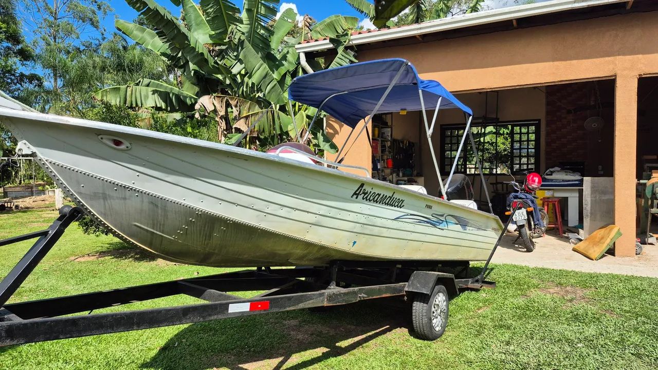 Barco alumínio 19 puma, com motor 50 Suzuki 4 tempo 
