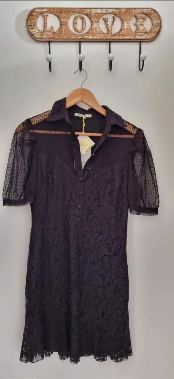 Vestido preto em tule e renda novo - Foto 2