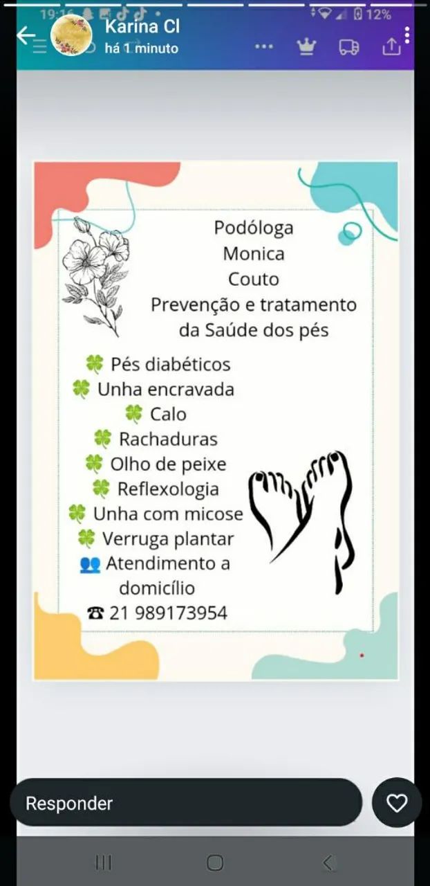 Tratamento de podologia 