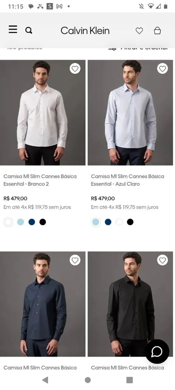 Camisa Social Calvin Klein Masculina - Foto 4