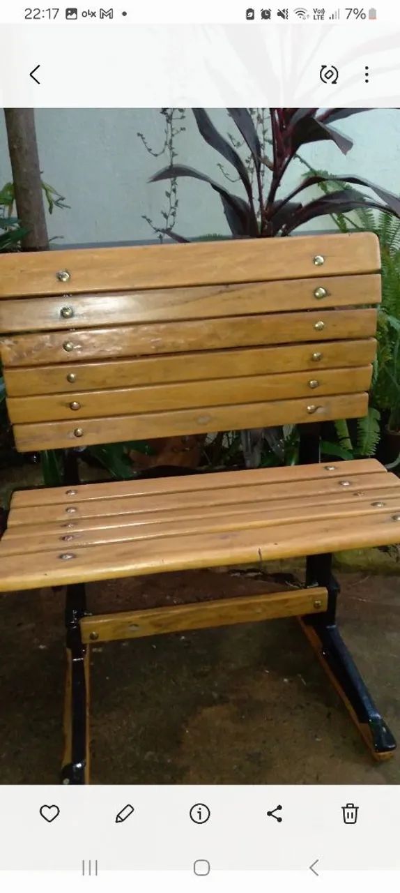 Banco de madeira vintage para decoração - Foto 2