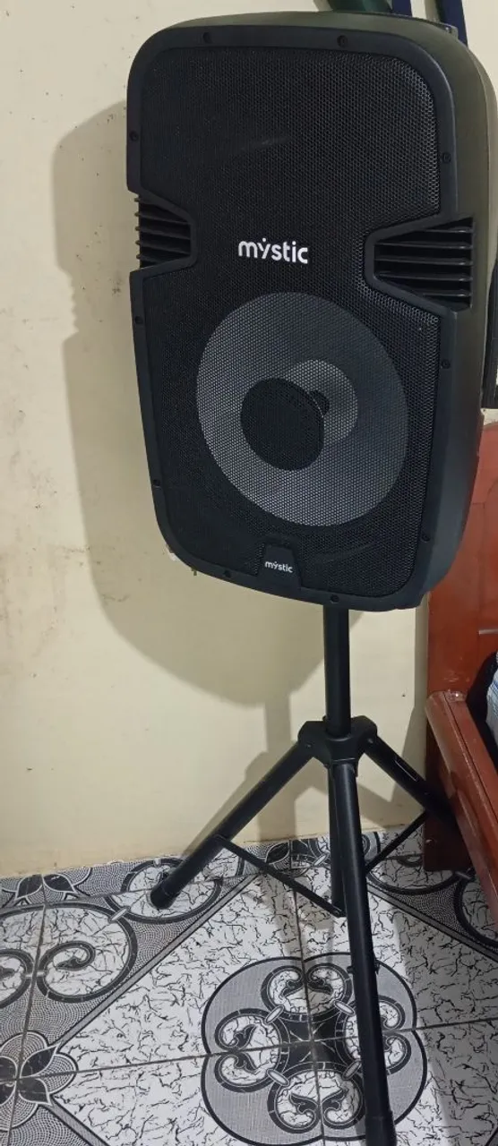 Caixa de Som Amplificada, Bluetooth Com Microfone Sem Fio Preto