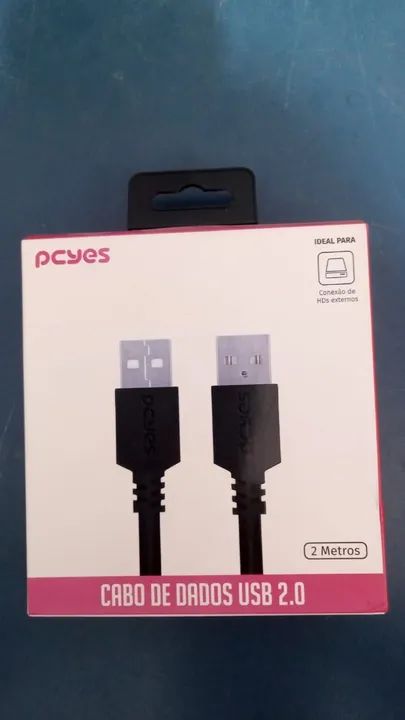 CABO DE DADOS USB 2.0, 2 METROS PCYES PUAM2-2 NOVO LACRADO FRETE GRÁTIS PARA MACEIÓ