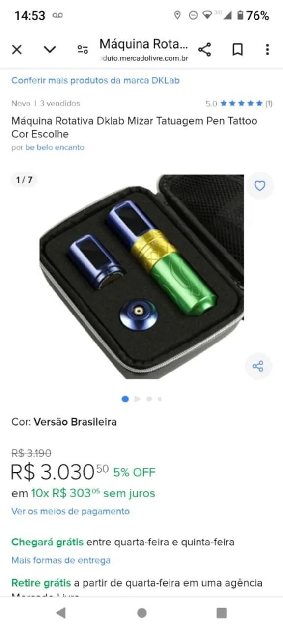 Máquina Rotativa Dklab Mizar Tatuagem Pen Tattoo - Foto 2