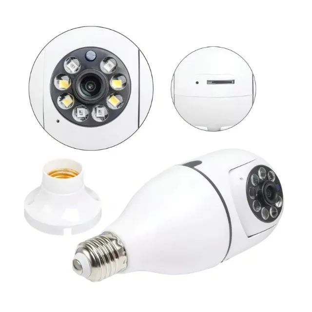 Câmera 8177 Wi-Fi 2.4 GHz Panorâmica 360° Sem Fio Cor Branca - Foto 4