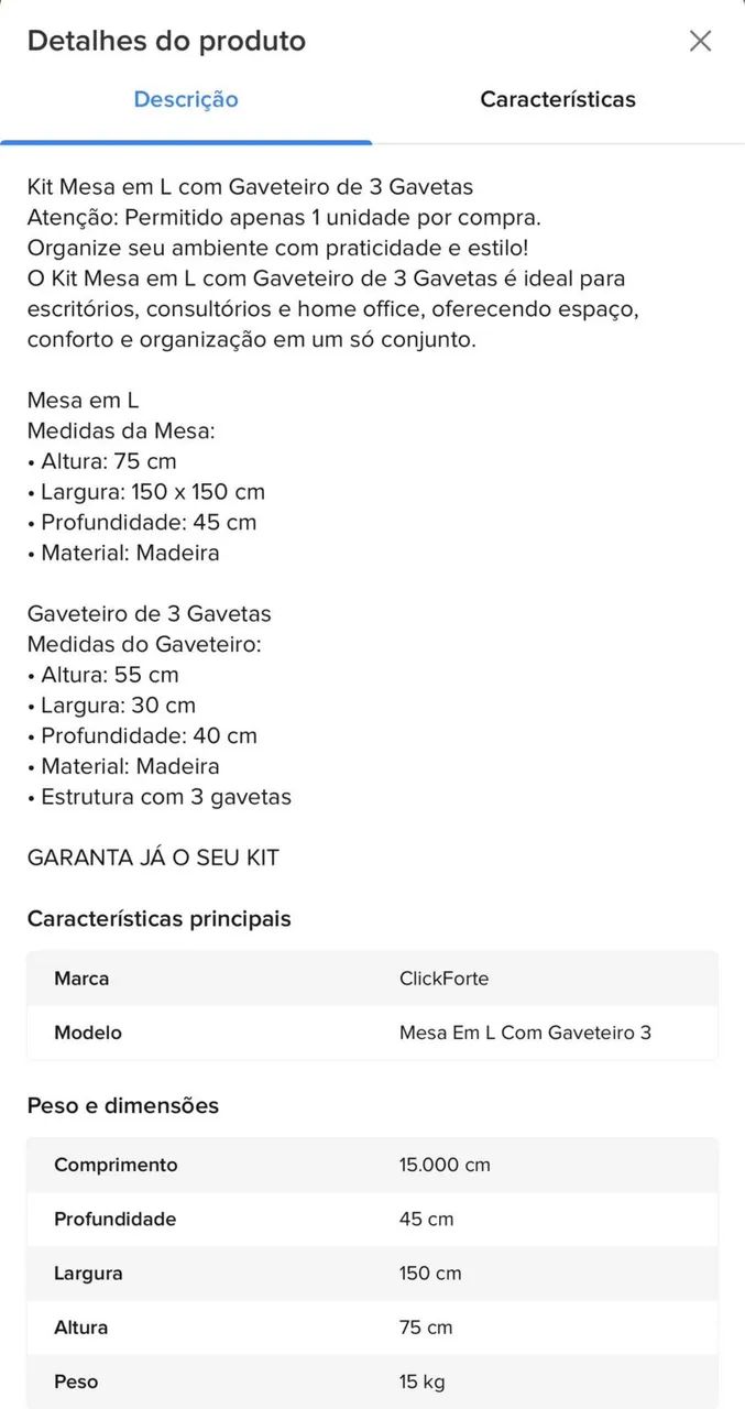 Escrivaninha + Cadeira de escritório + Gaveteiro  - Foto 6