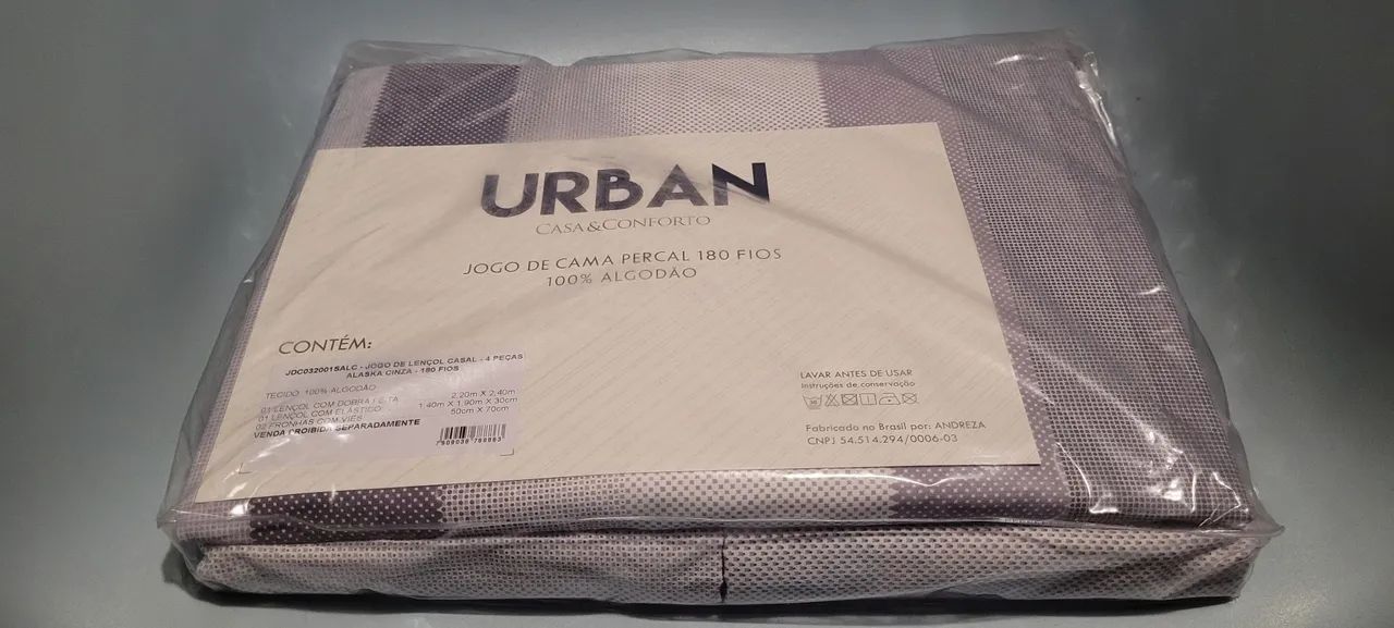 100% algodão 180 fios jogo cama casal urban novo
