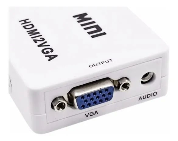 Conversor Hdmi Para Vga Adaptador Audio P2 Alimentado - Foto 3