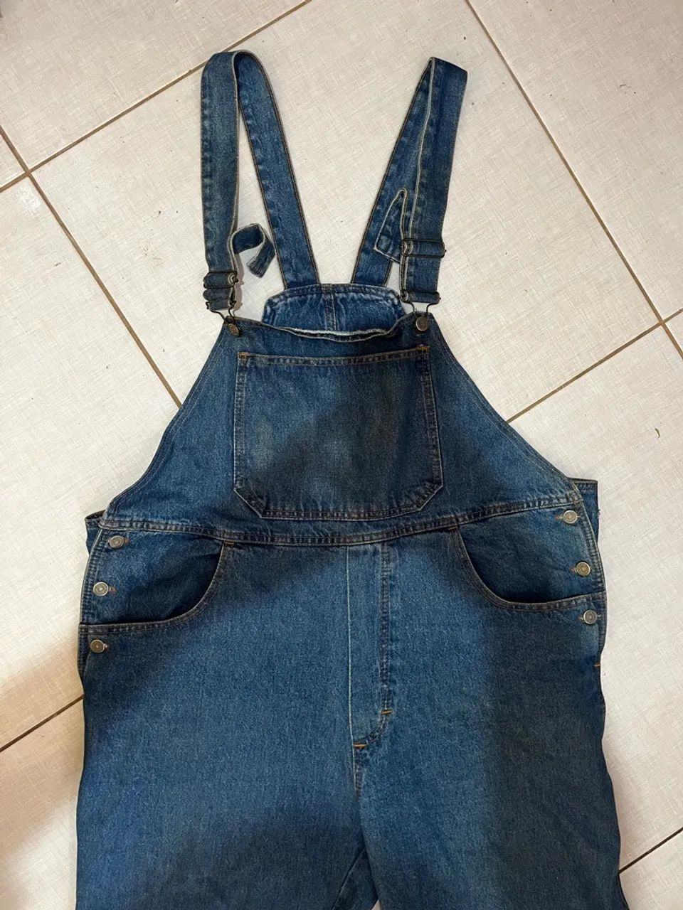 Macacão Jeans Azul Clássico anos 90