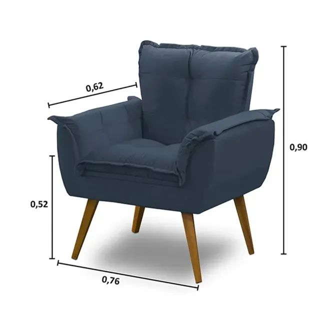 Poltrona Opala Azul - Foto 3