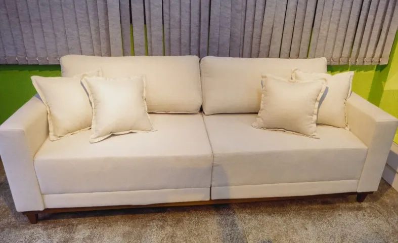 Sofá Living 2,30m Linho pronta entrega Novo