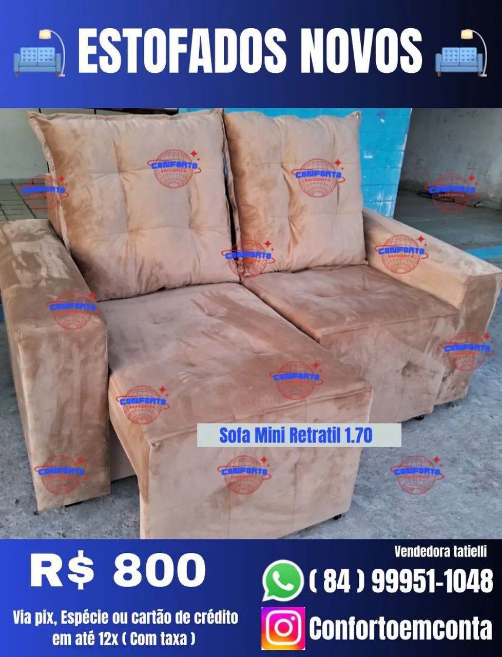 Sofá Mini Retrátil 1.50-Novo diretamente da fábrica  - Foto 3